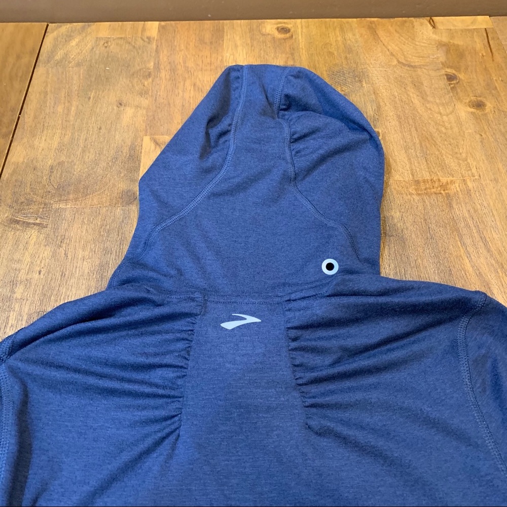 Brooks Blue Orange Long Sleeve Stretchy Hoodie XS - Picture 10 of 11
